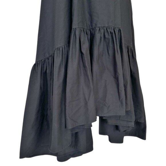 Anna October Snowdrop Bustier Ruched Strap Ruffle Hem Black Maxi Dress Size S - Picture 6 of 12